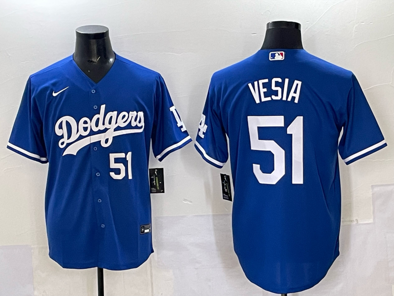 Men Los Angeles Dodgers #51 Vesia Blue Nike MLB 2025 Jersey style 04->youth mlb jersey->Youth Jersey